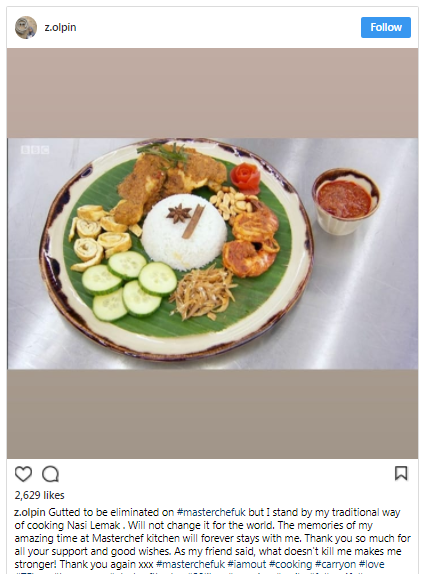 Malaysian contestant eliminated because MasterChef wants crispy Chicken Rendang