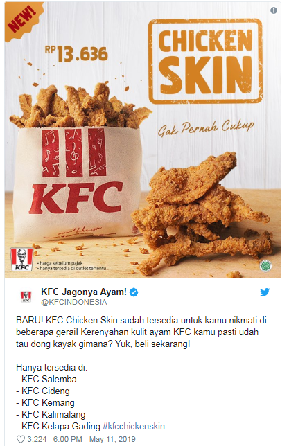 KFC Indonesia Is Selling Chicken Skin – Without The Meat!