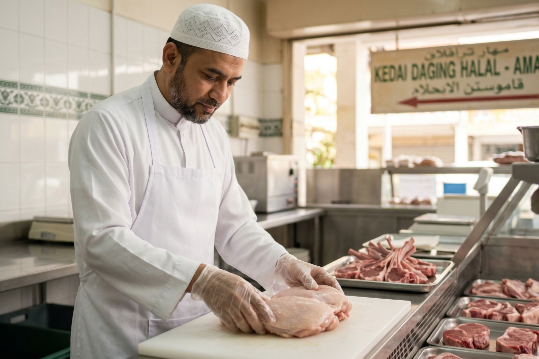 Halal meat butcher in Malaysia