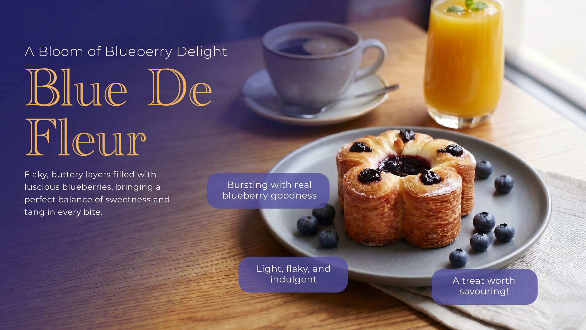 Food Service Pastry with IQF Frozen Blueberry for the fillings