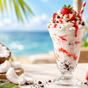 Tropical Cookie Crumble Layer Coconut Milkshake
