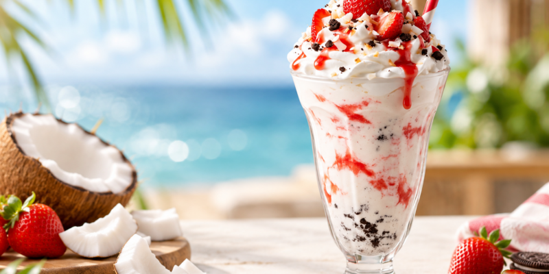 Tropical Cookie Crumble Layer Coconut Milkshake