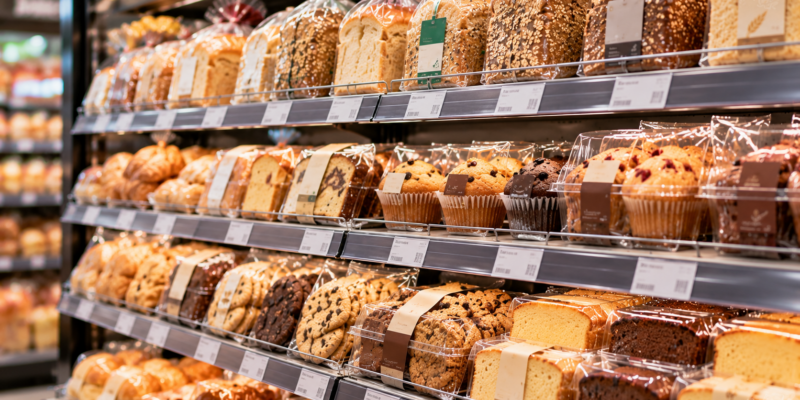 High-protein bakery products in grocery market